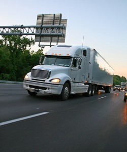 tractor trailer on the highway