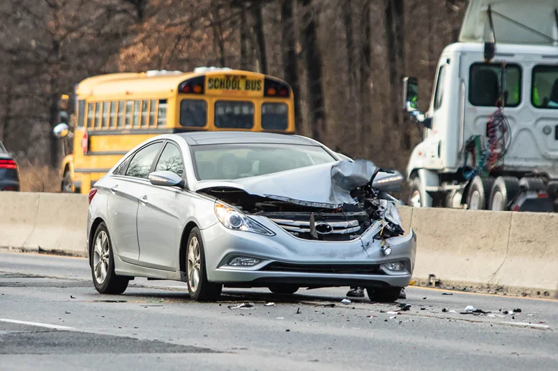 vehicle collision on road