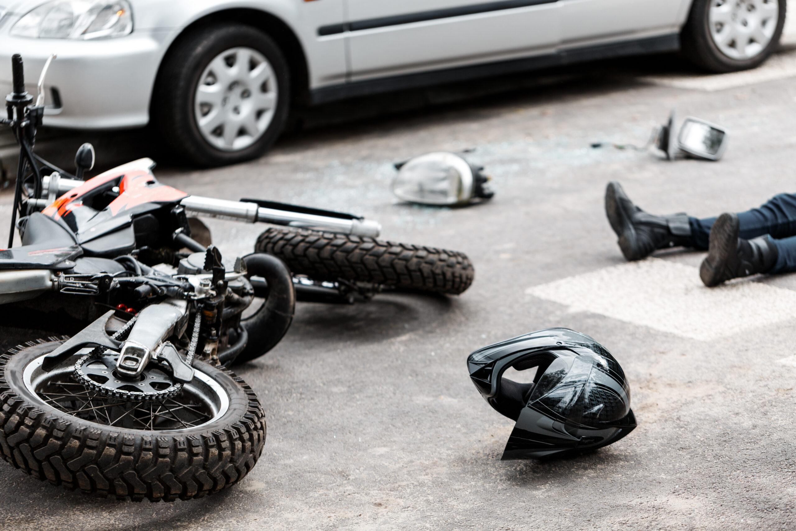 motorcycle and car accident